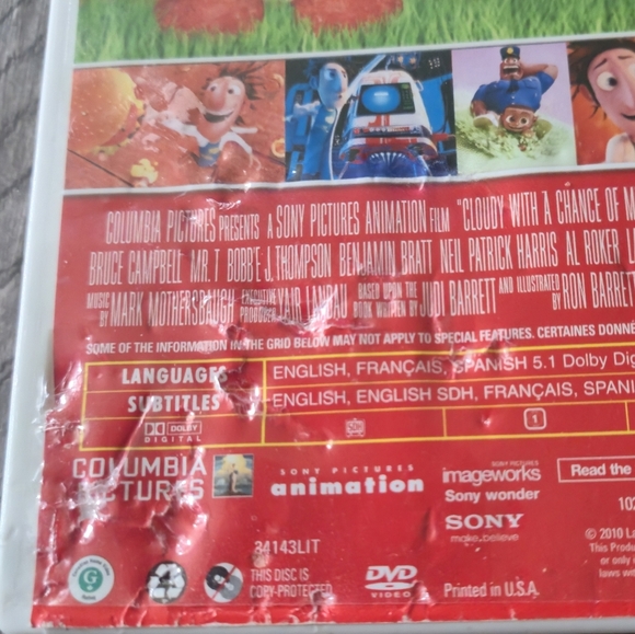 Cloudy with a Chance of Meatballs 1 & 2 DVD Set - Family Movie - Animated - Picture 3 of 9